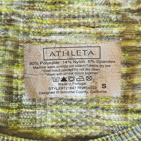 Athleta Fast Track Ruched Short Sleeve TShirt Heather Green Women's Small - Picture 5 of 9